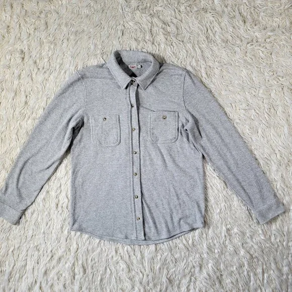 Faherty Legend Sweater Shirt - Fossil Grey Twill - Size M